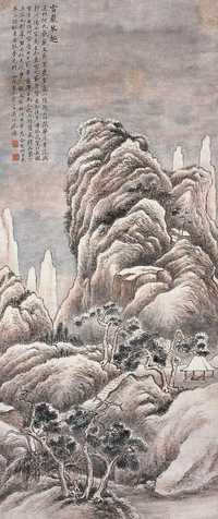 沈塘 乙卯（1915年）作 雪岩琴趣 轴